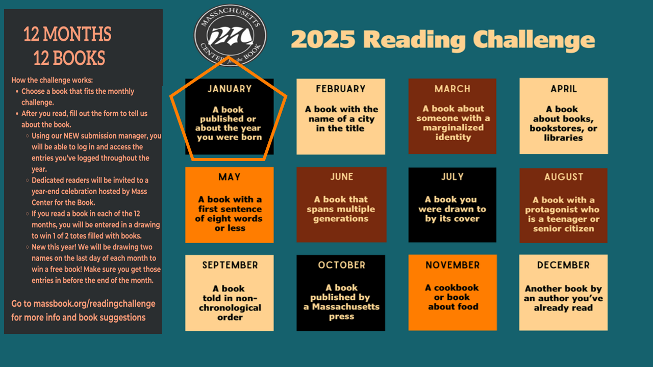 Massachusetts Center for the Book January 2025 Reading Challenge 