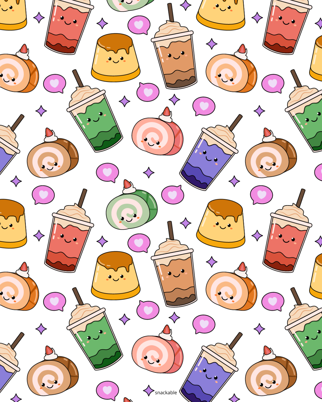Clipart image of candy and soft drinks