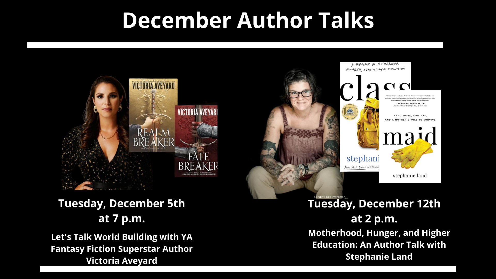 Virtual Author Talks in December
