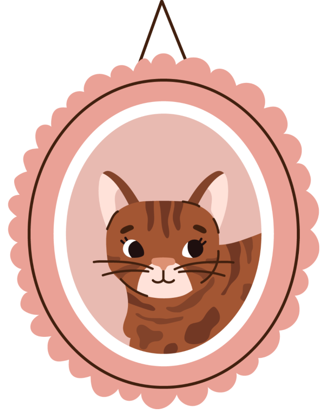 clip art of a cat portrait