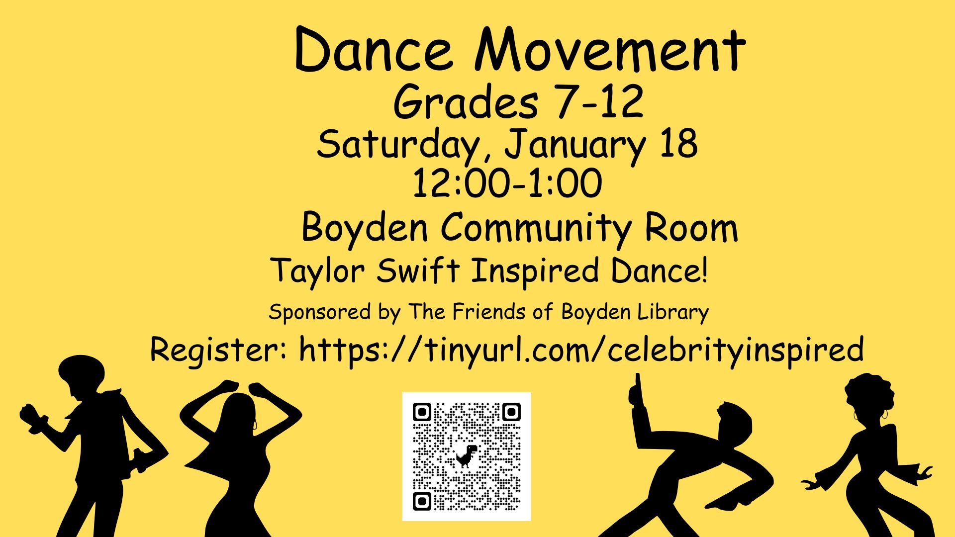 Dance/Movement Fun with Katelyn Cramer, Grades 7-12