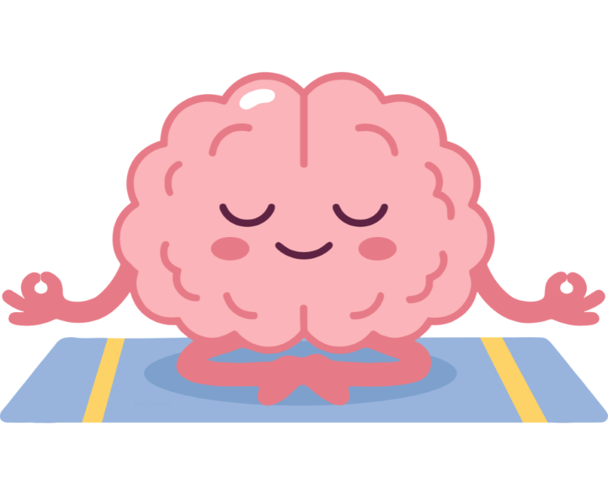 Clip art of a brain meditating