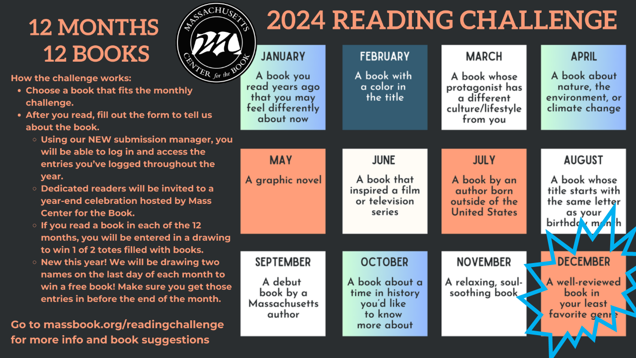 Massachusetts Center for the Book December 2024 Reading Challenge 