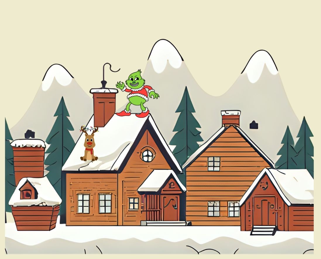 the grinch on a rooftop