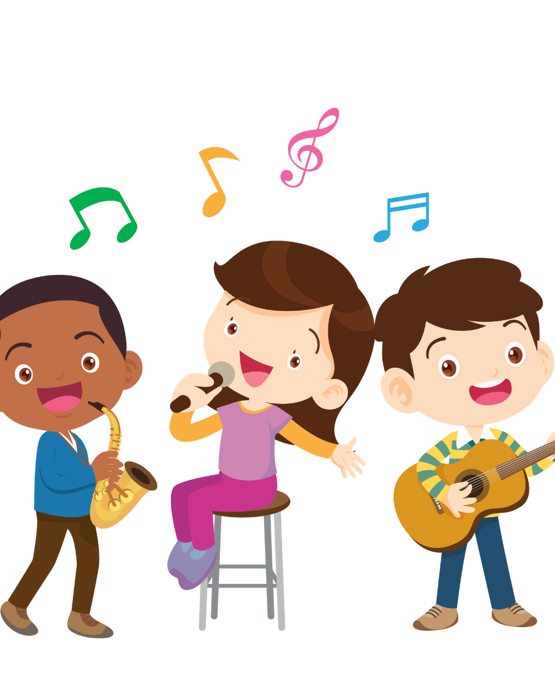 kids playing instrument and singing