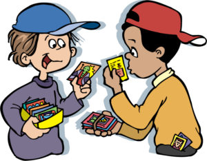 kids with pokemon cards