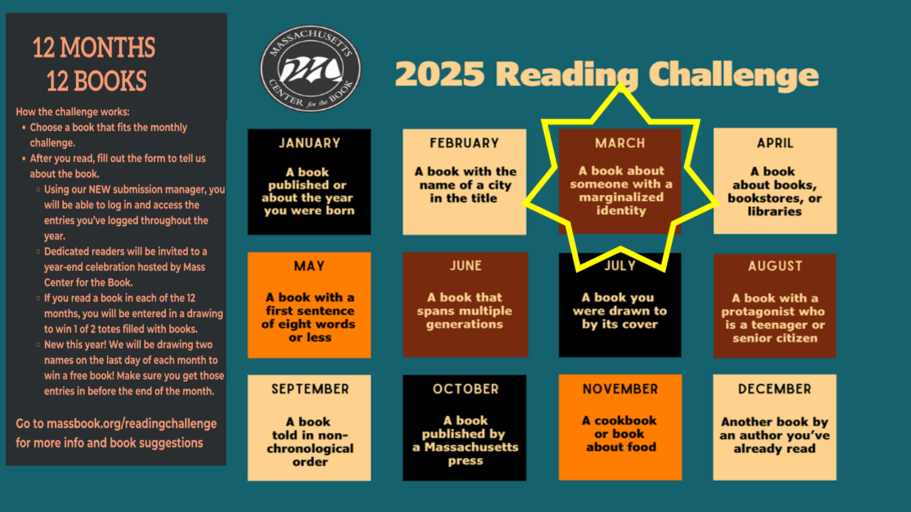 Massachusetts Center for the Book March 2025 Reading Challenge 