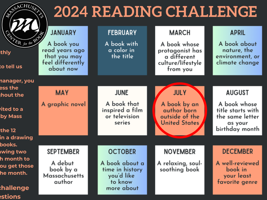 Massachusetts Center for the Book Reading Challenge for July 2024