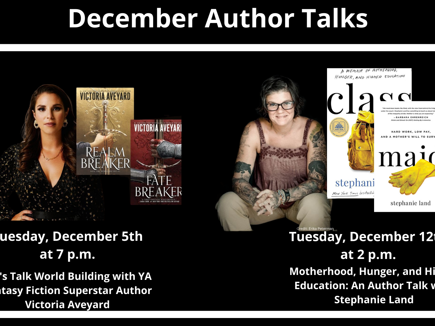 Virtual Author Talks in December