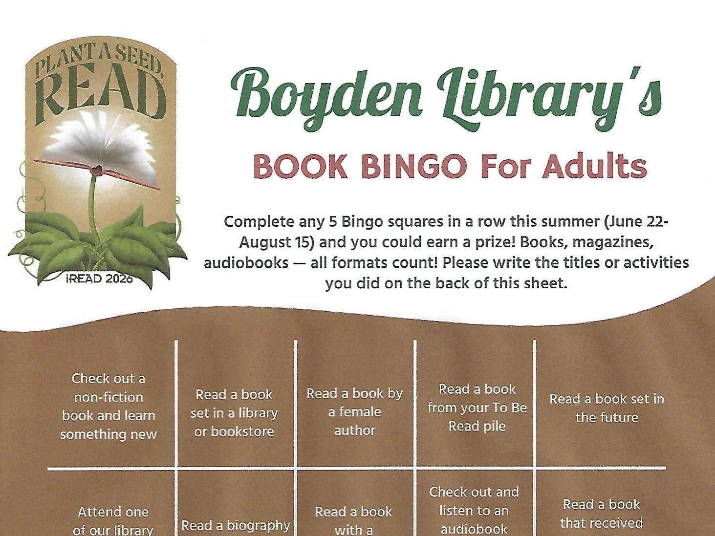 book bingo card