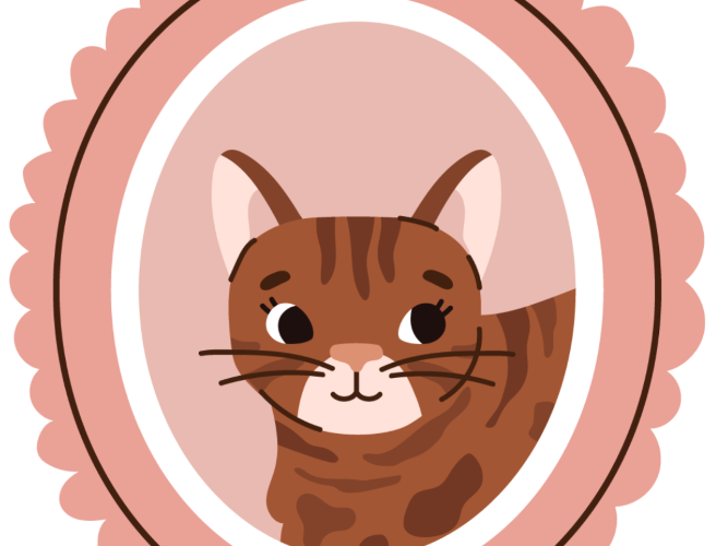 clip art of a cat portrait