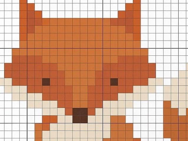 Cross stitch of a fox