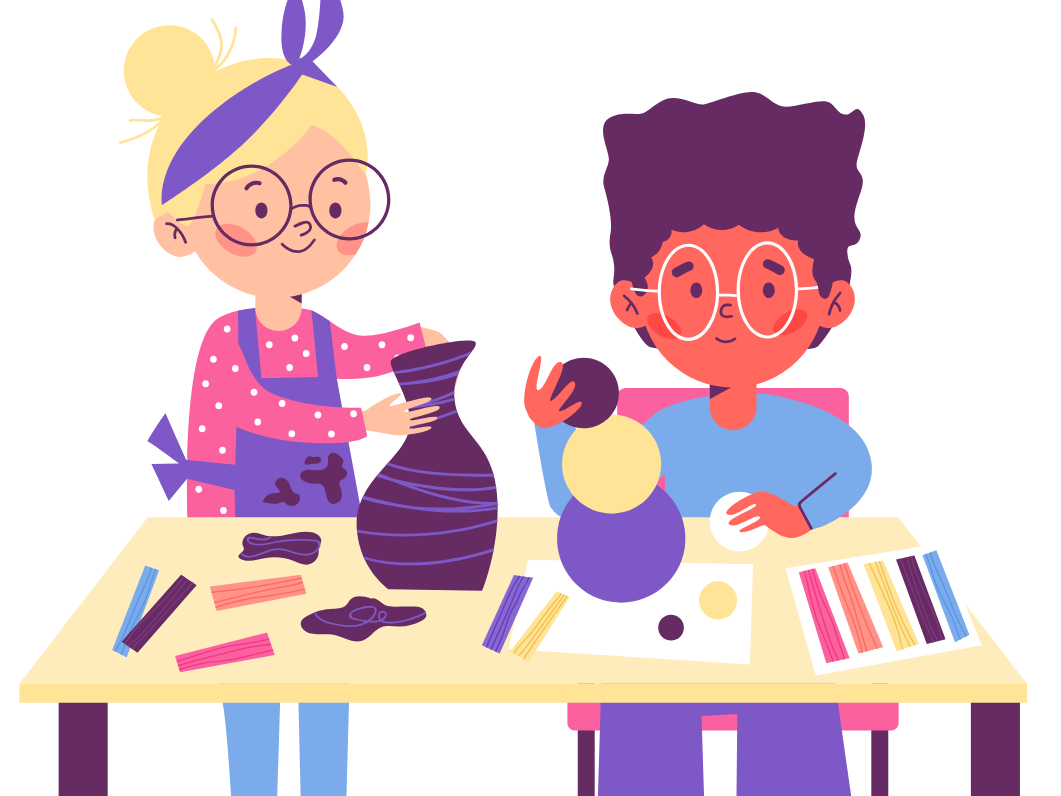 kids doing crafts