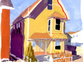 painting of a house