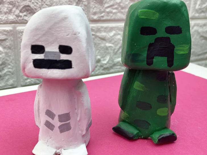 clay mindcraft figures