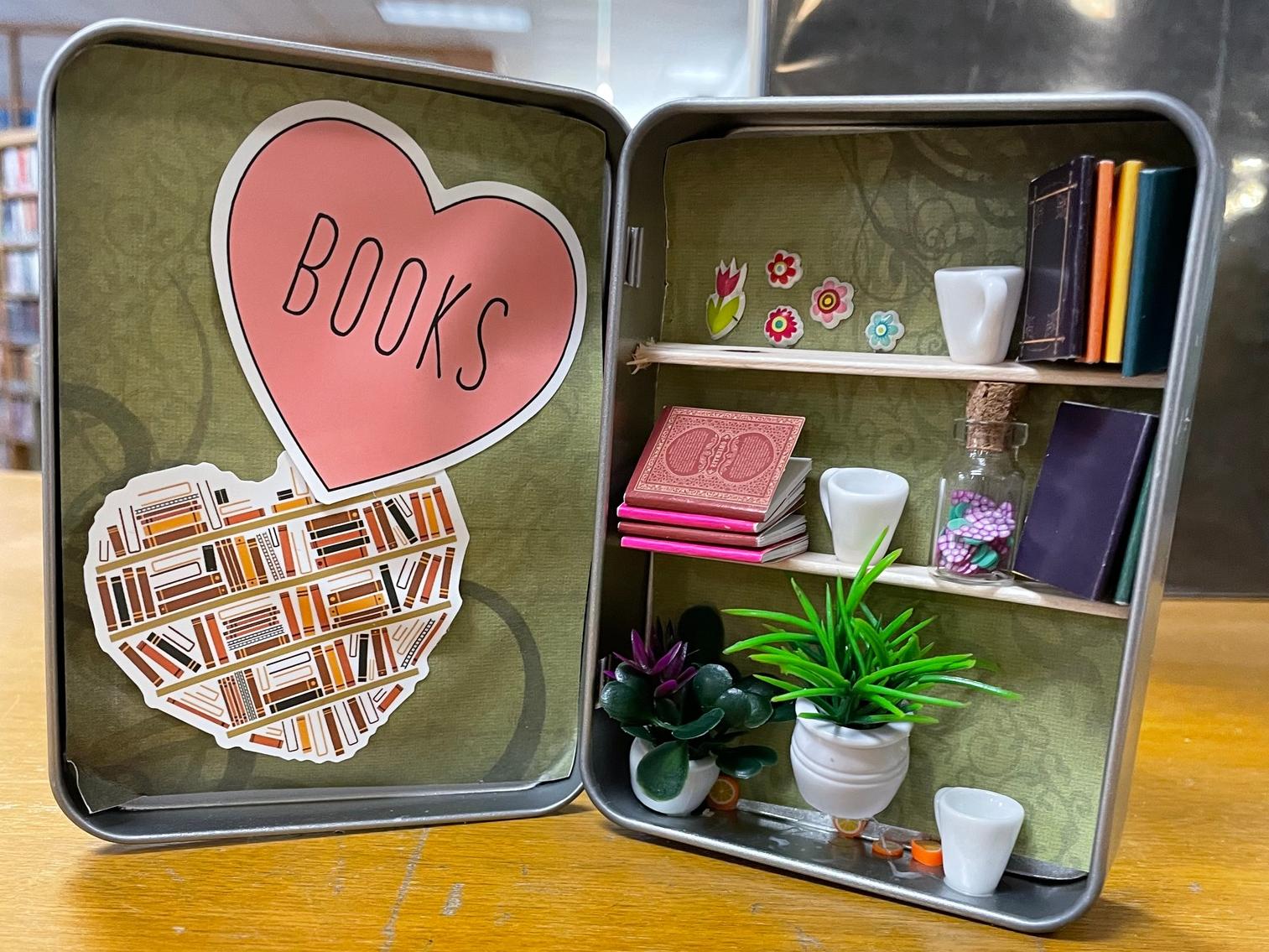 photo of a mini library