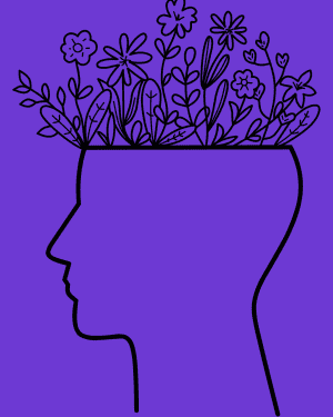 clip art of head with flowers