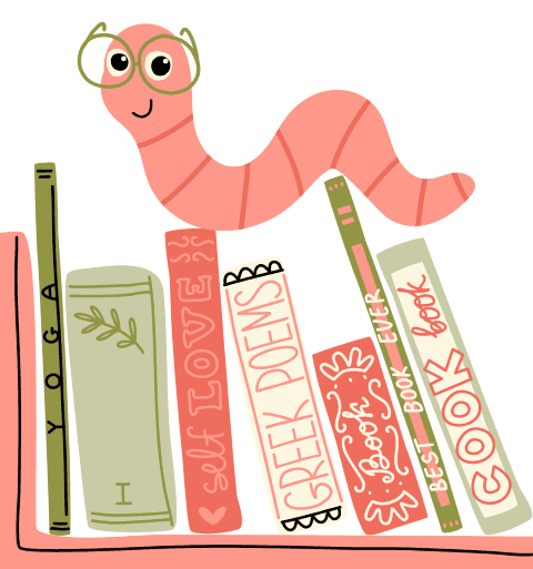book worm on books
